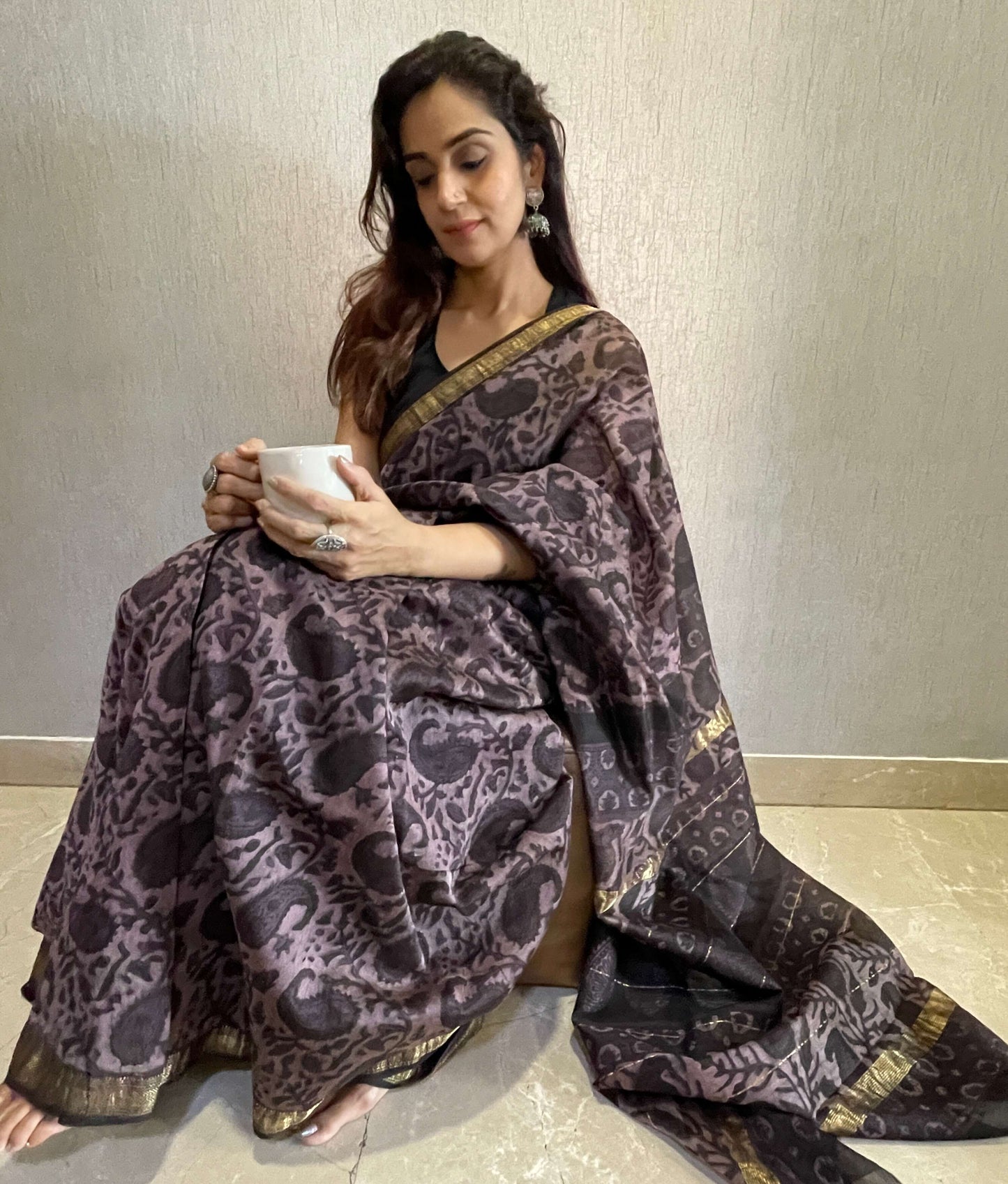 Brown-bagru-maheshwari-saree