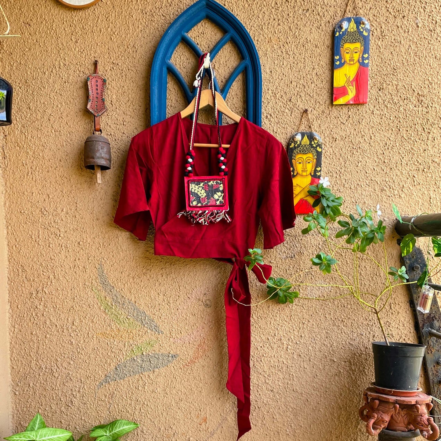 maroon-readymade-cotton-blouse