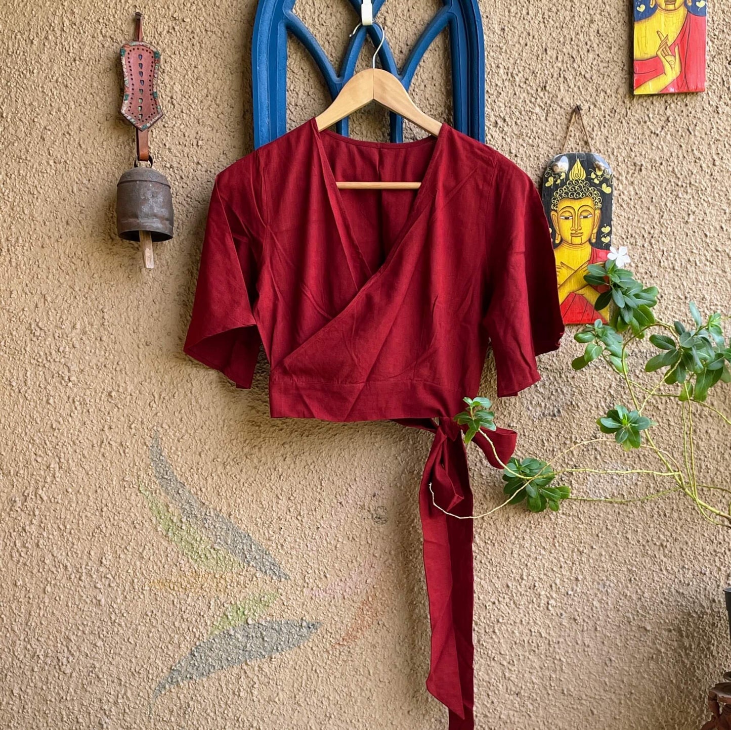 maroon-readymade-cotton-blouse