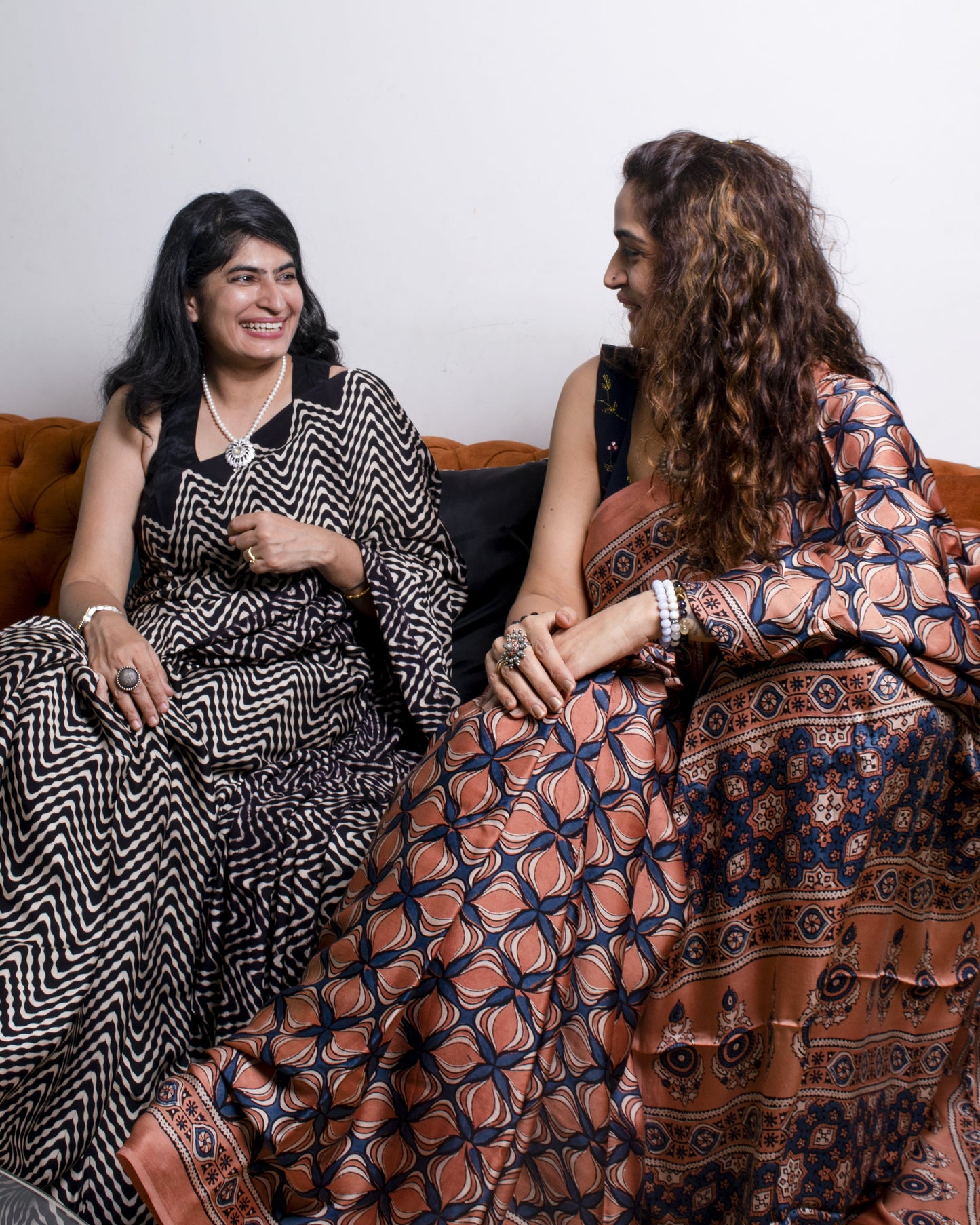 silk ajrakh madder saree