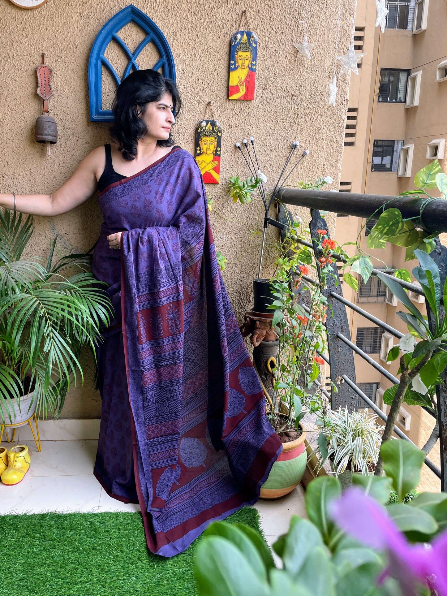 Bagh Print Lavender Saree