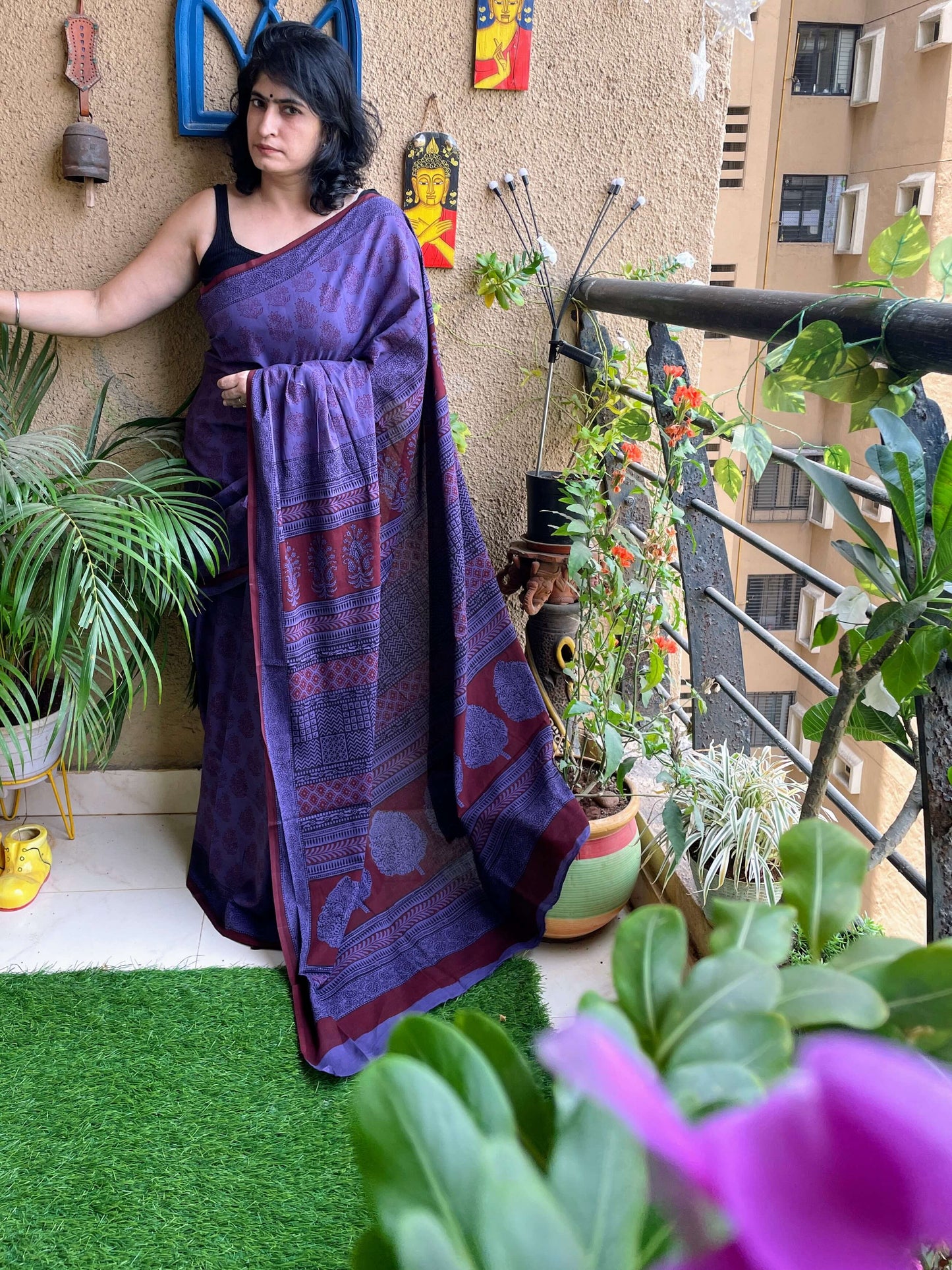 Bagh Print Lavender Saree