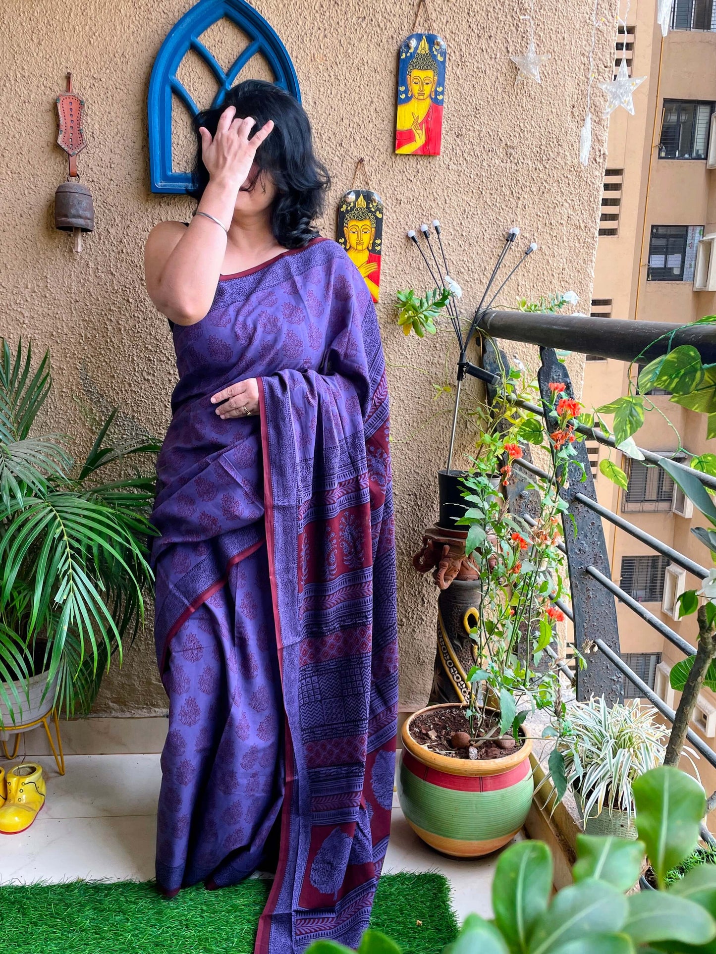 Bagh Print Lavender Saree