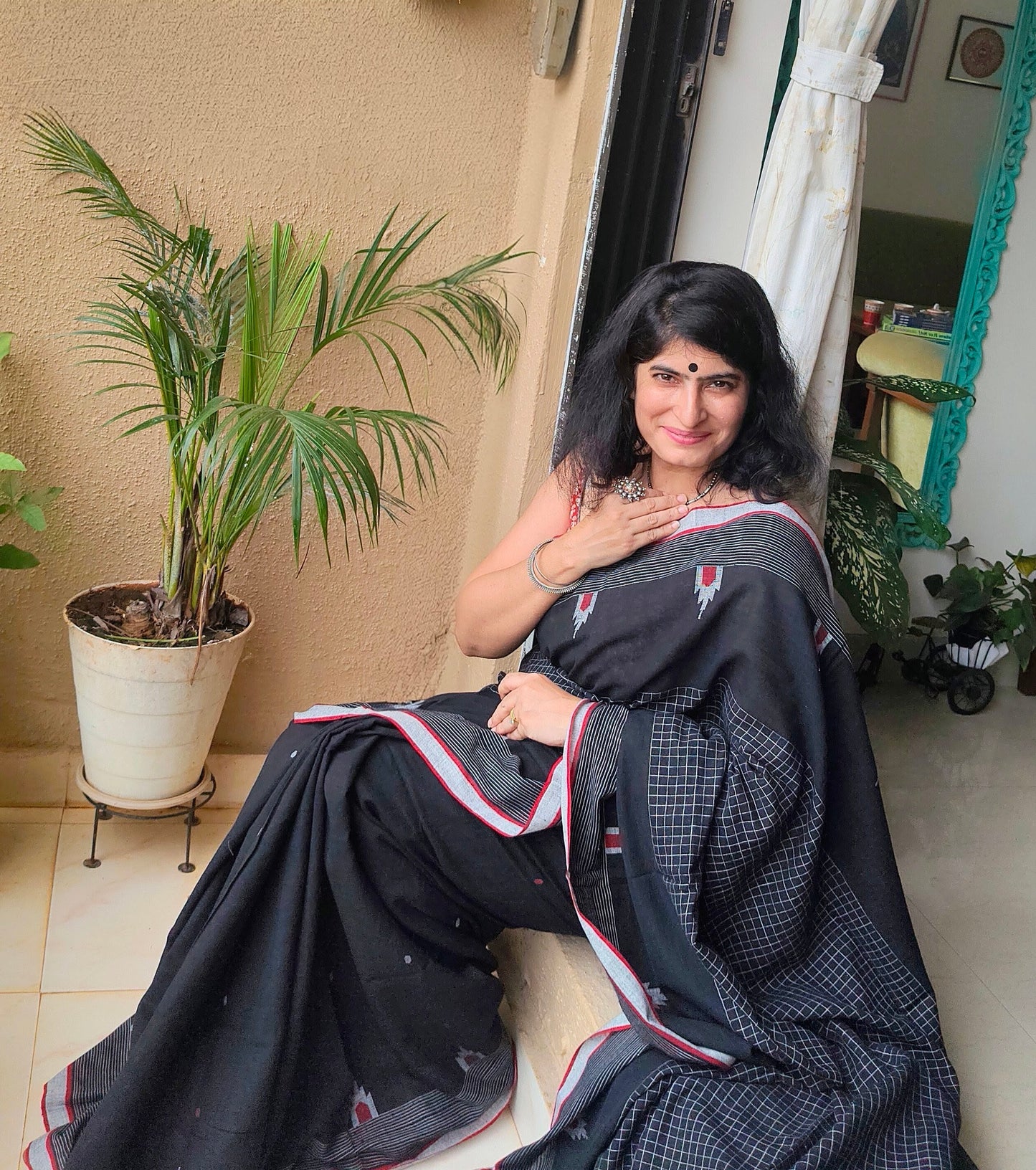Black Jamdani Saree