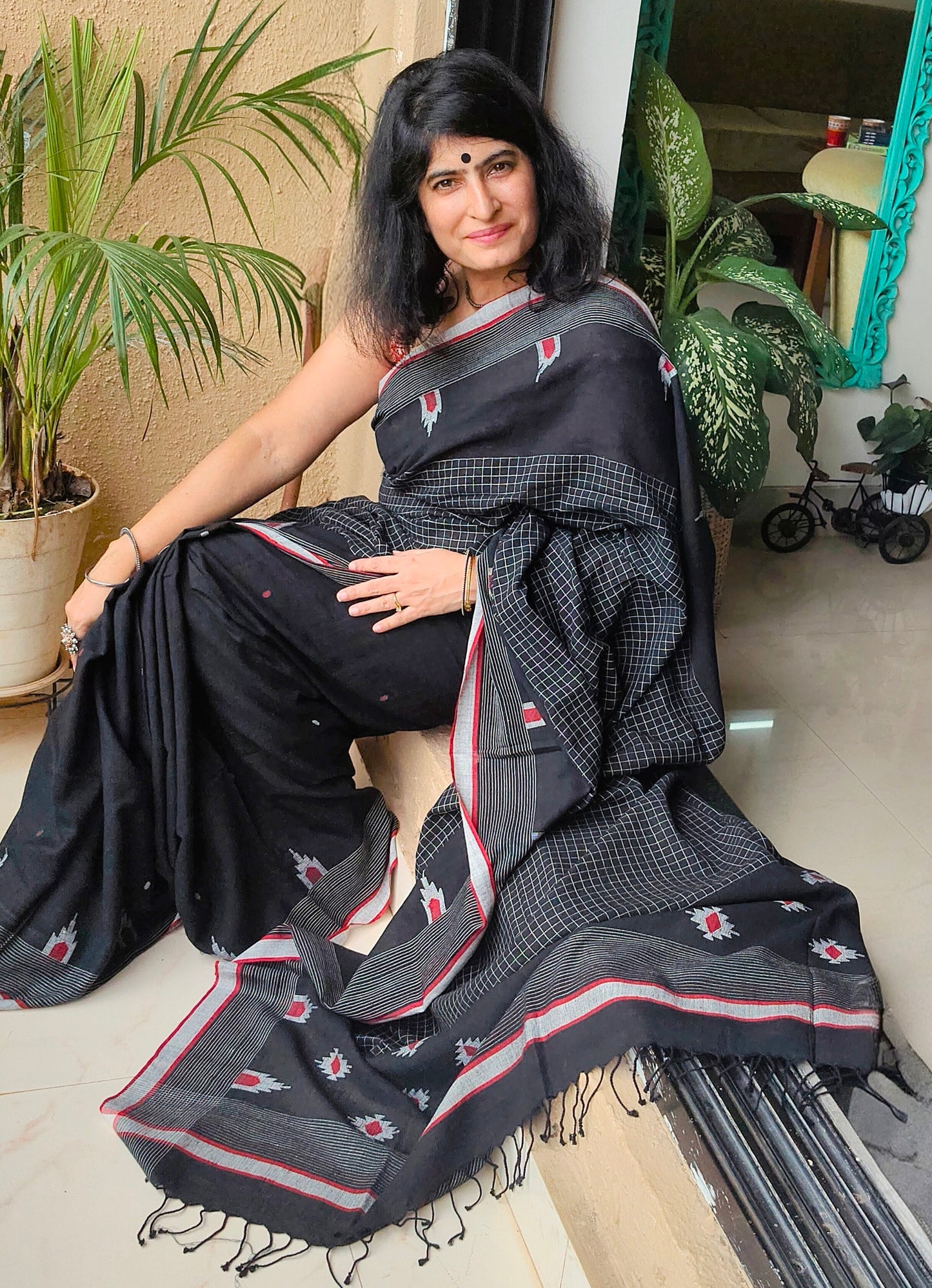 Black Jamdani Saree