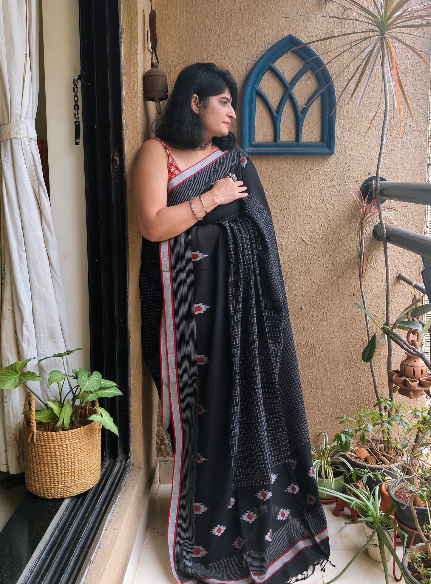 Black Jamdani Saree