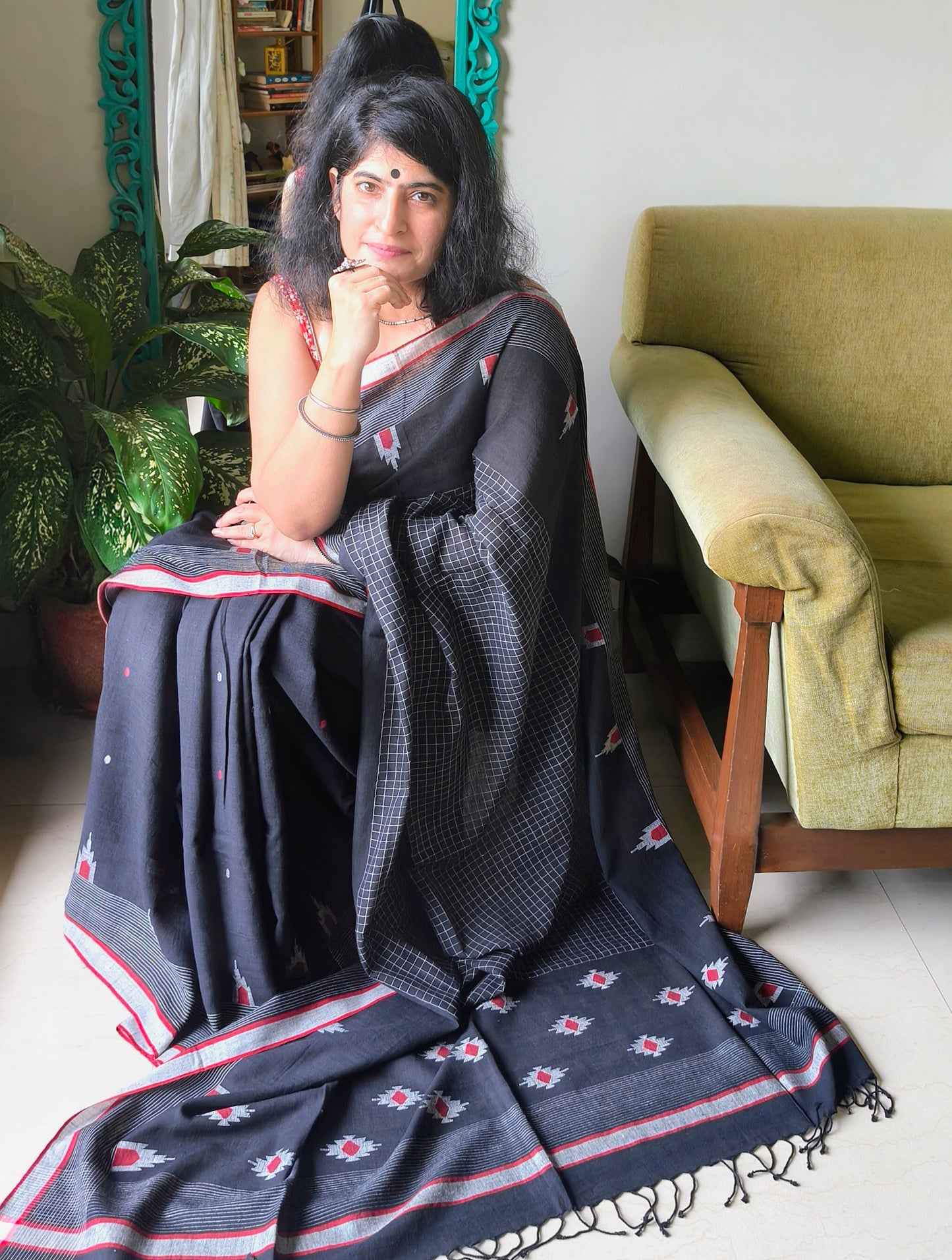 Black Jamdani Saree