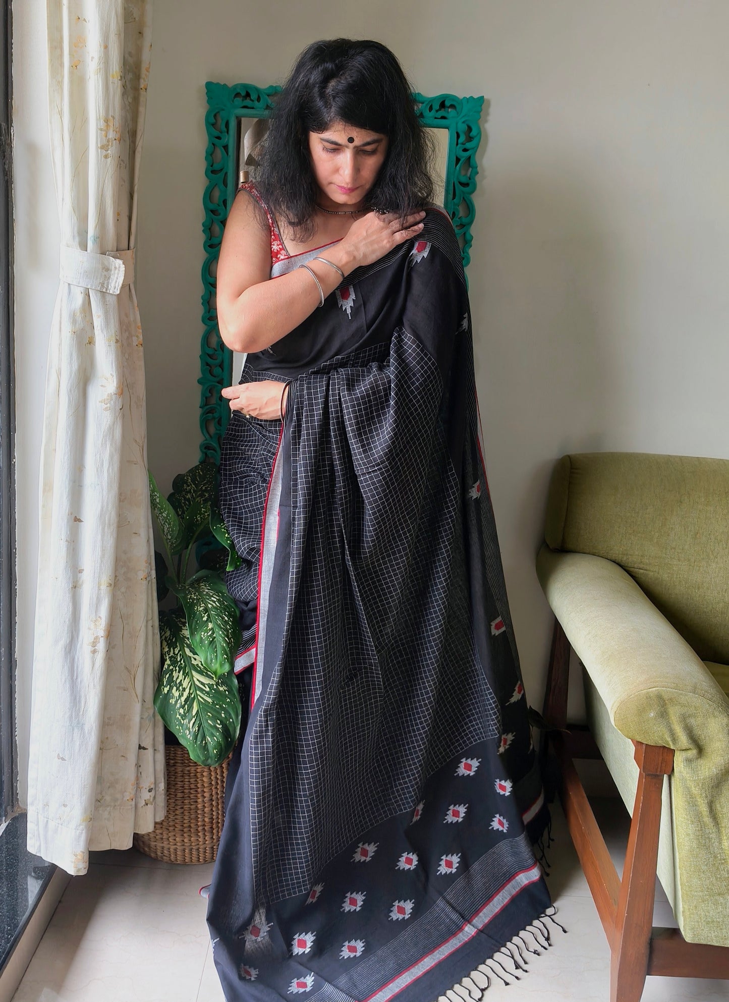Black Jamdani Saree