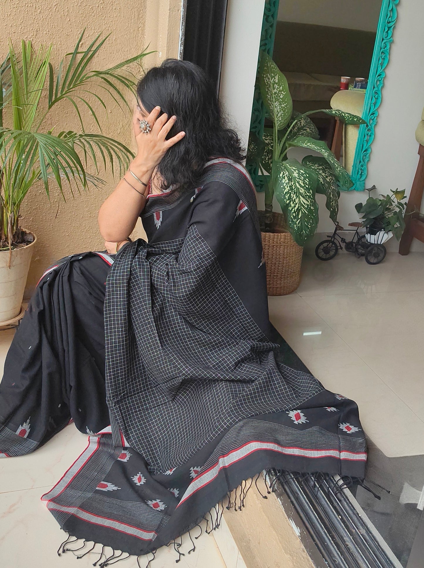 Black Jamdani Saree