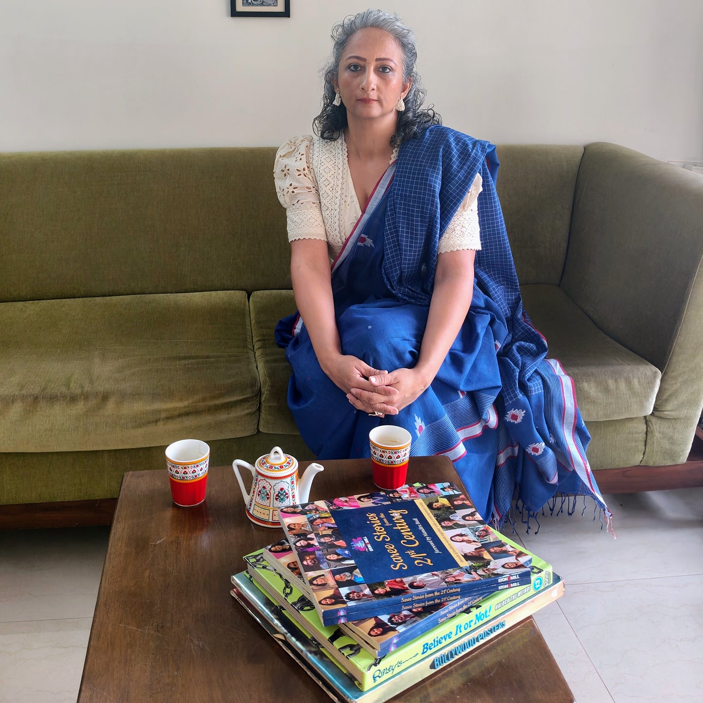 Blue Jamdani Saree