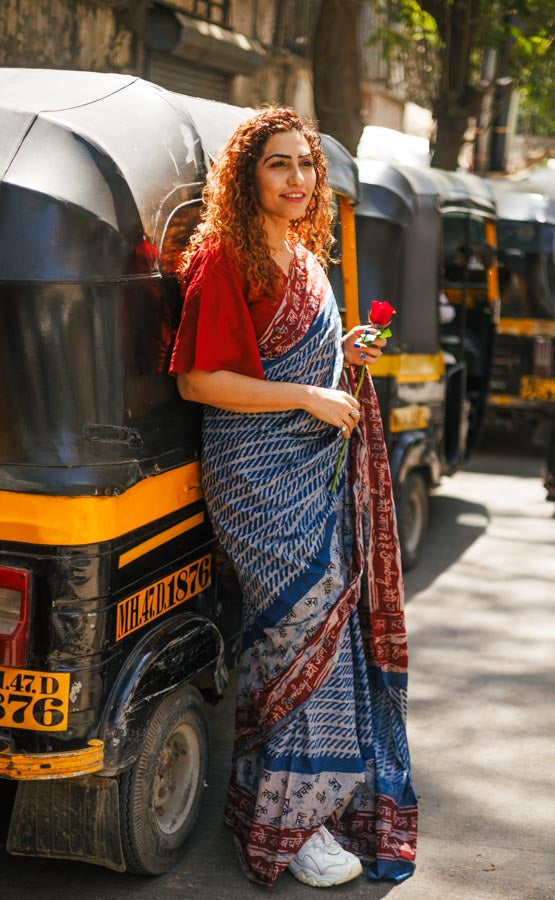 bombay meri jaan -Indigo cotton saree