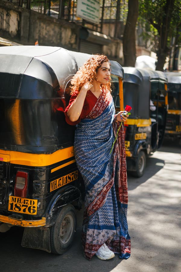 bombay meri jaan -Indigo cotton saree