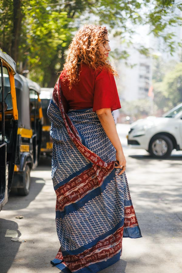 bombay meri jaan -Indigo cotton saree