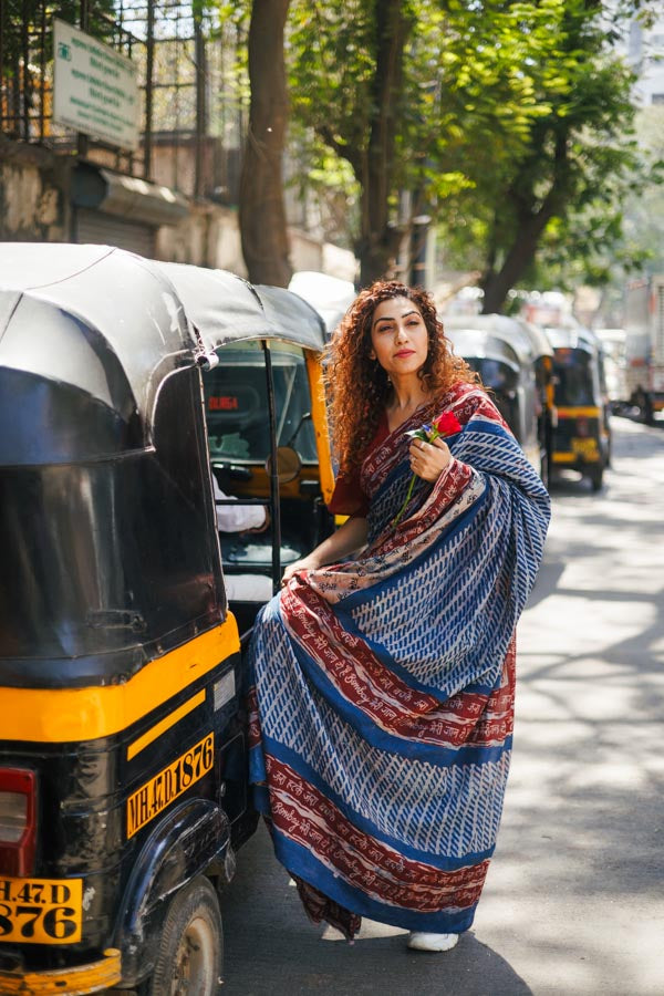 bombay meri jaan -Indigo cotton saree