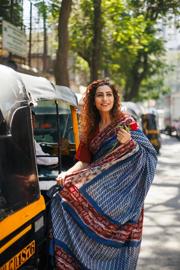 bombay meri jaan -Indigo cotton saree