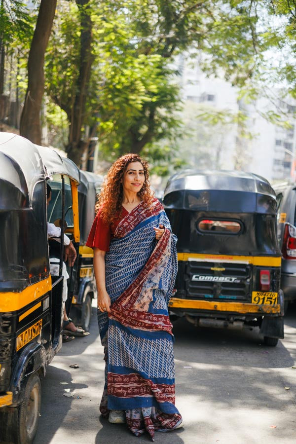 bombay meri jaan -Indigo cotton saree