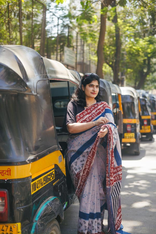 bombay meri jaan -Indigo plain cotton saree