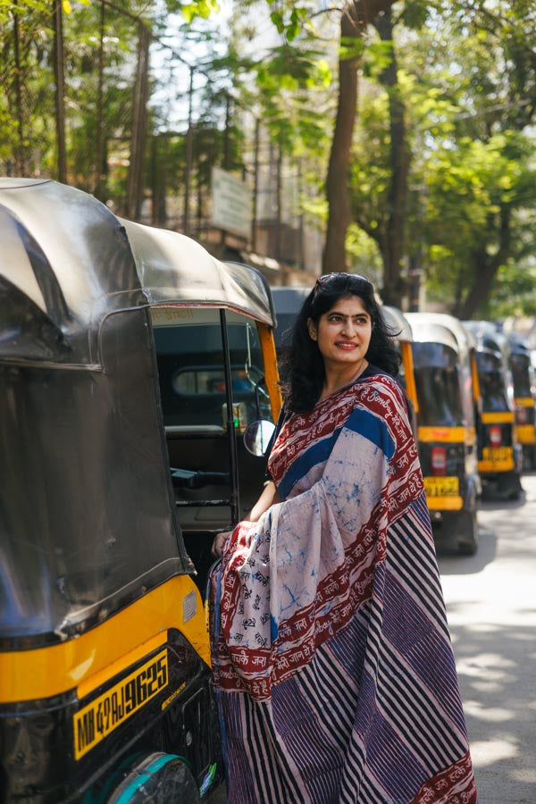 bombay meri jaan -Indigo plain cotton saree