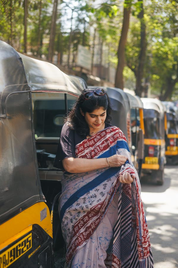 bombay meri jaan -Indigo plain cotton saree