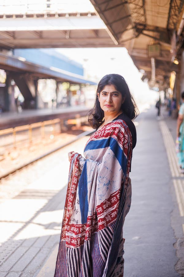 bombay meri jaan -Indigo plain cotton saree