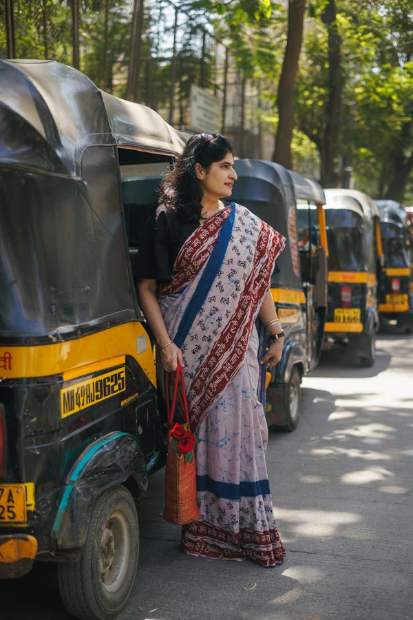 bombay meri jaan -Indigo plain cotton saree