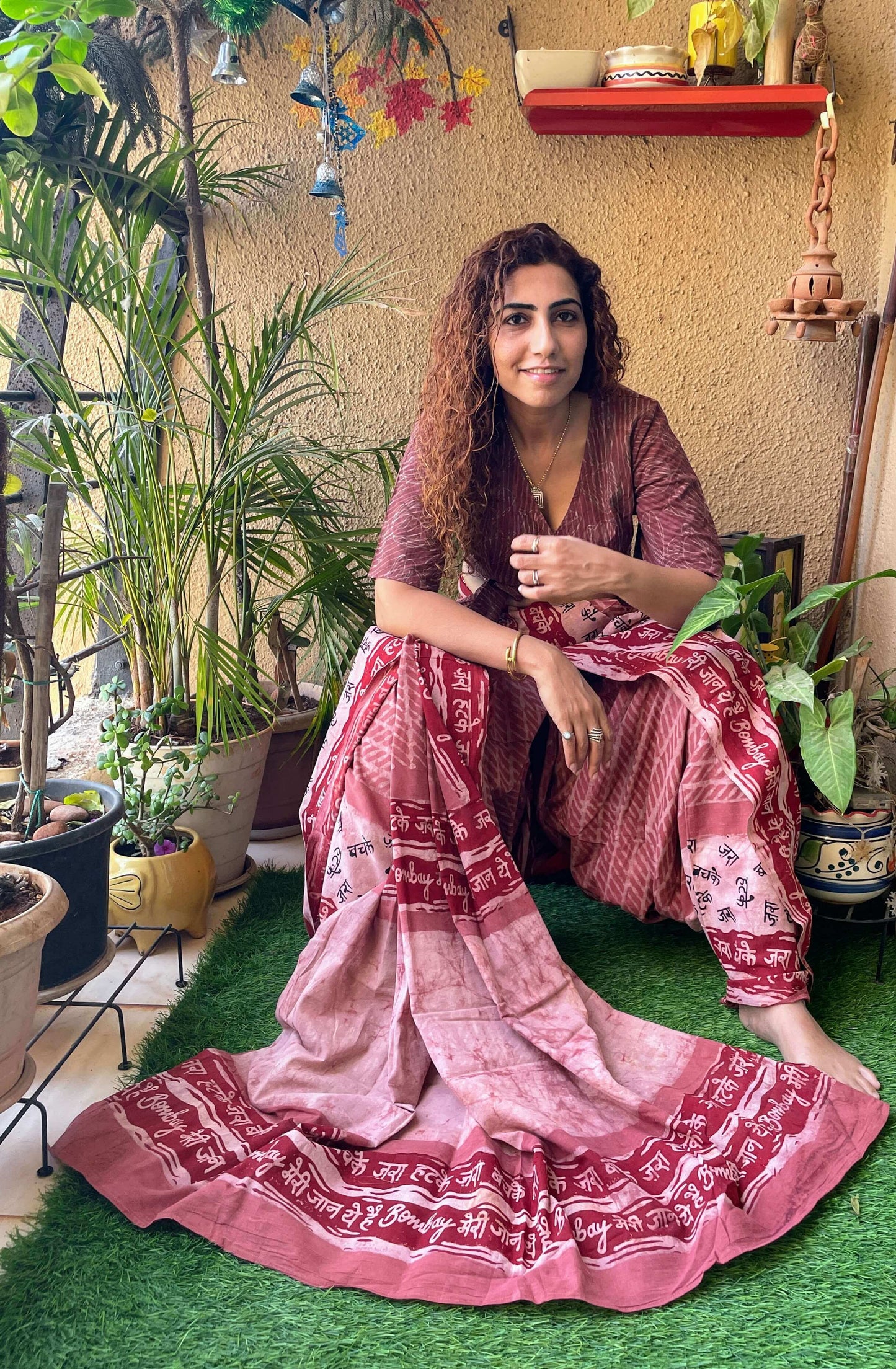 bombay meri jaan -pink cotton saree