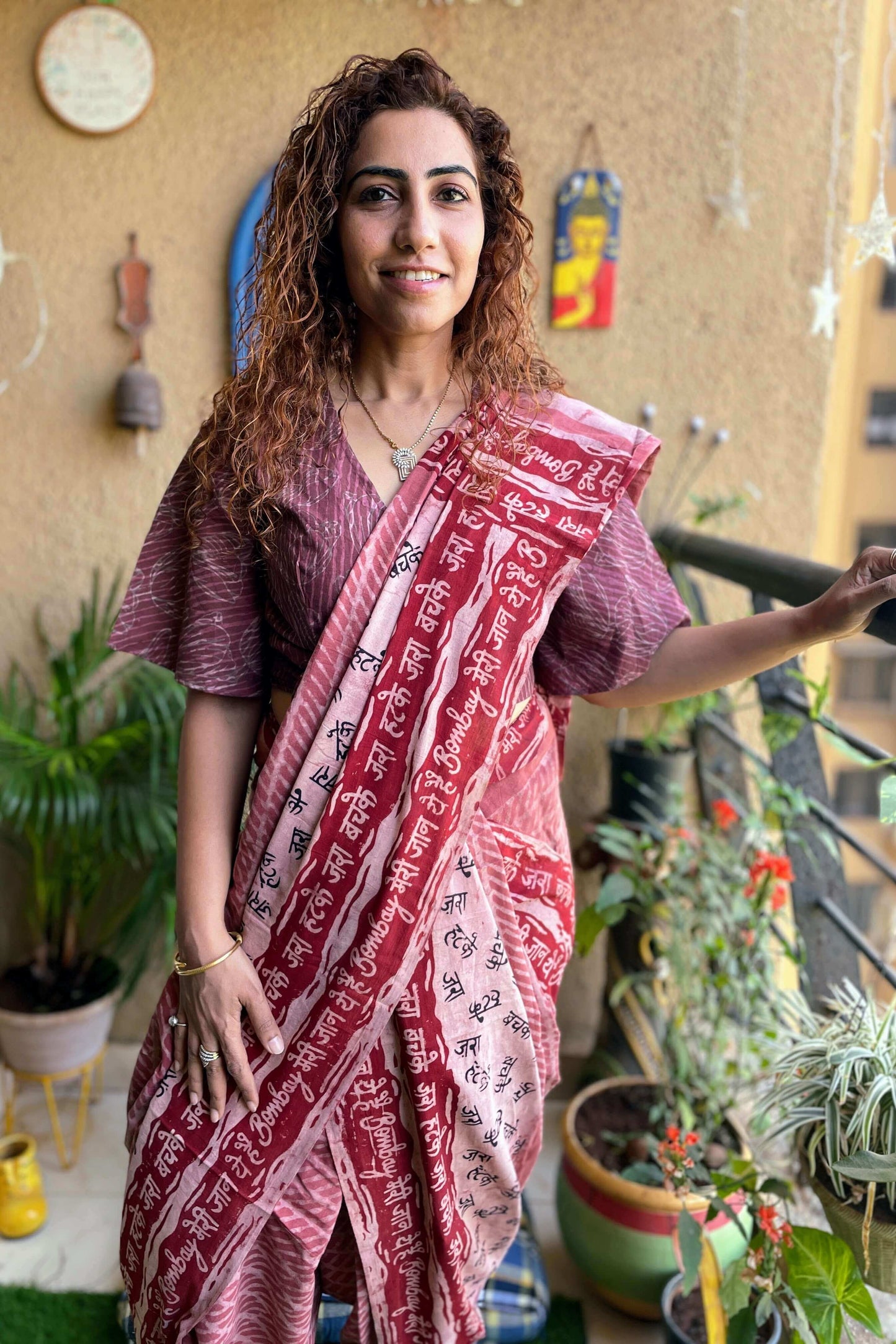 bombay meri jaan -pink cotton saree