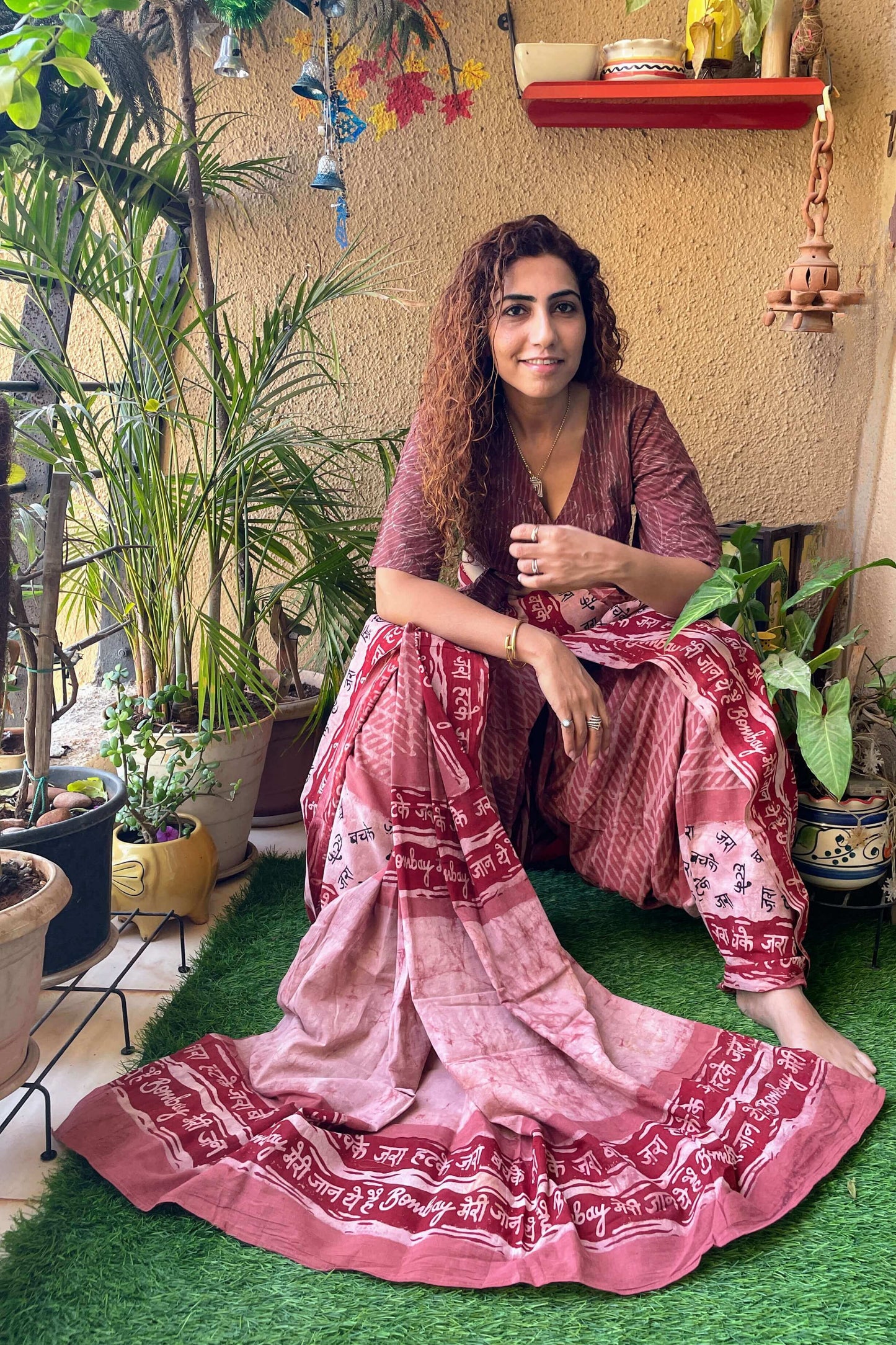 bombay meri jaan -pink cotton saree