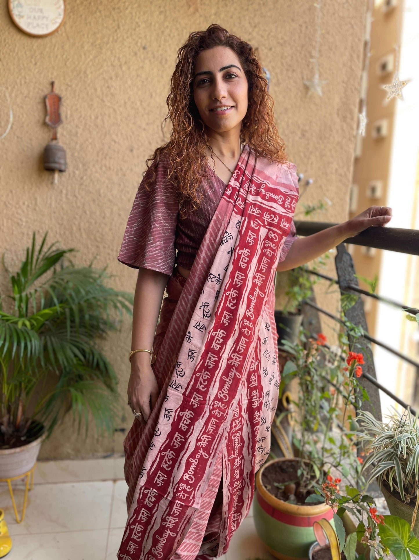 bombay meri jaan -pink cotton saree