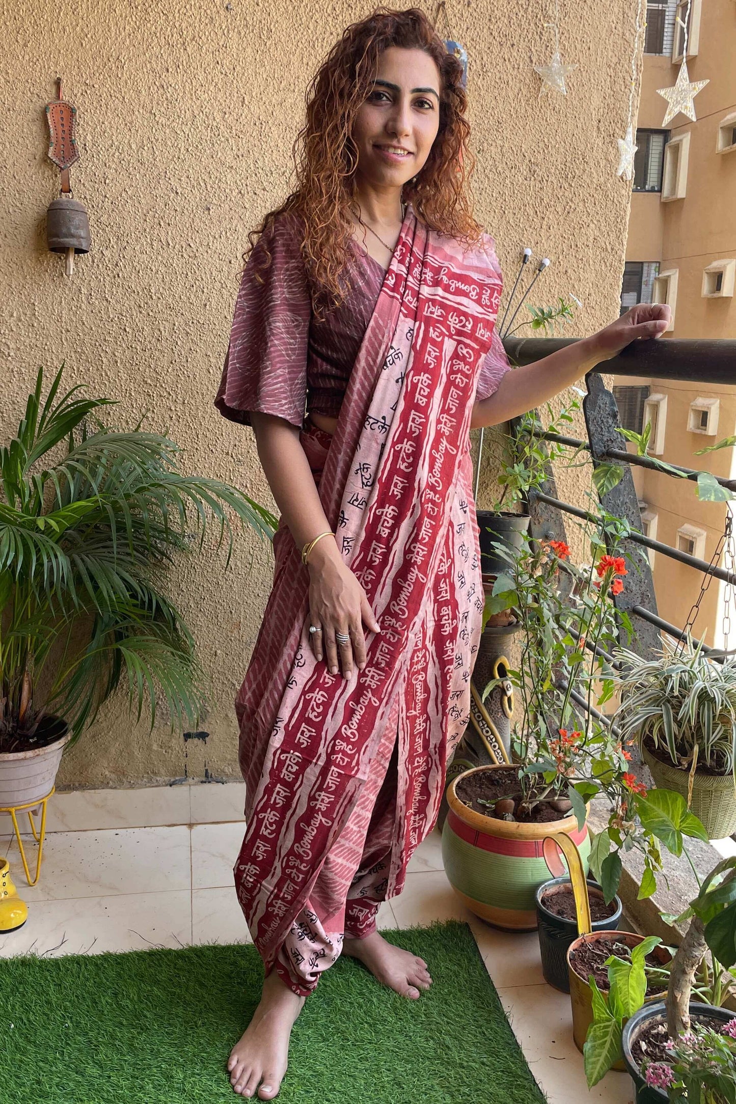 bombay meri jaan -pink cotton saree