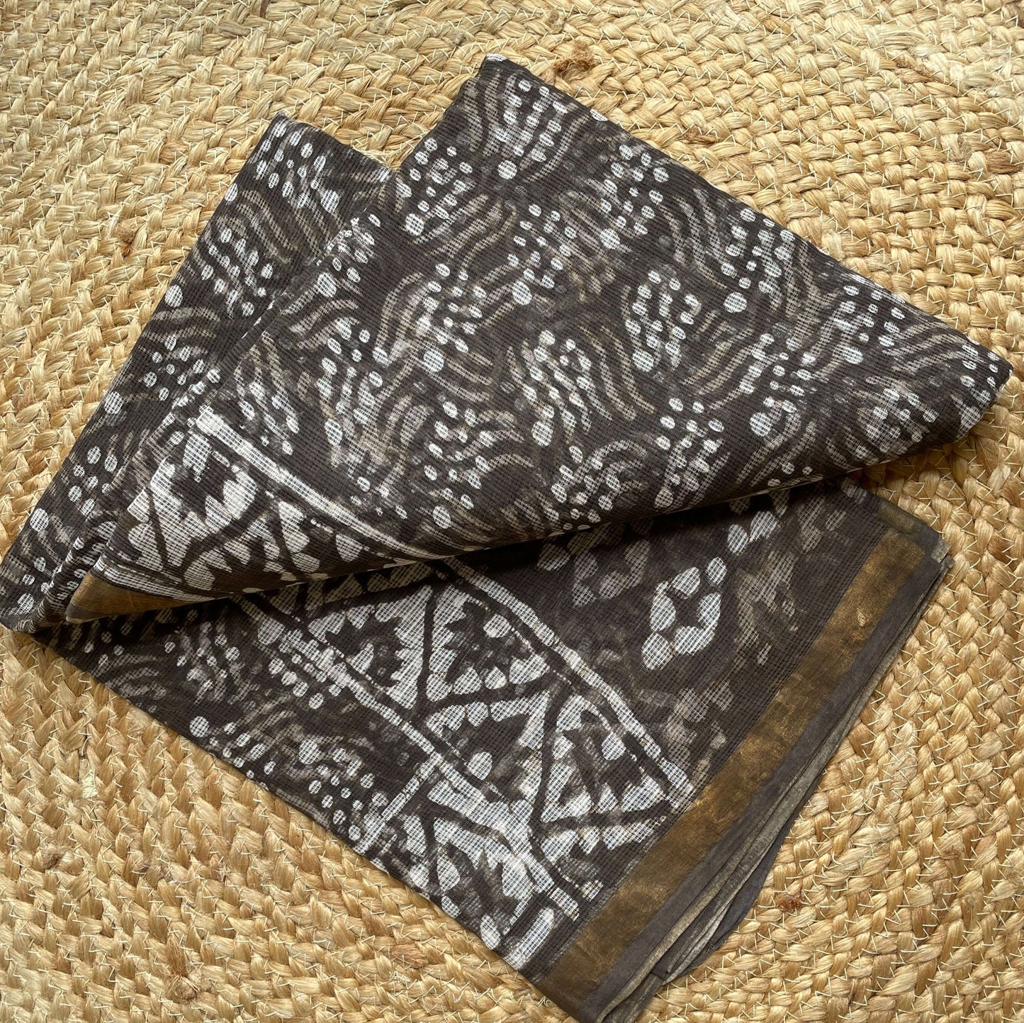 Brown floral Kota Block print