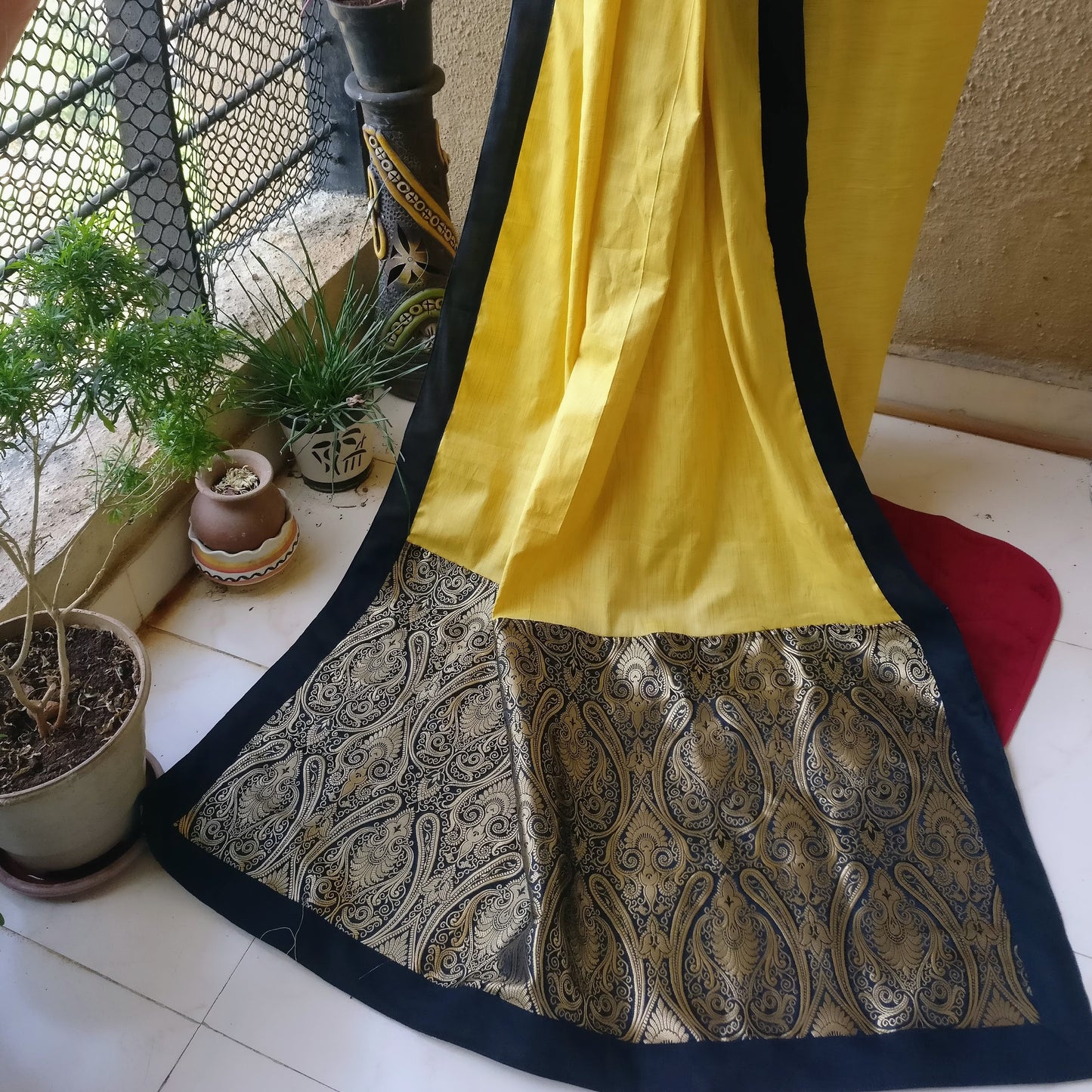 Gold Party wear saree