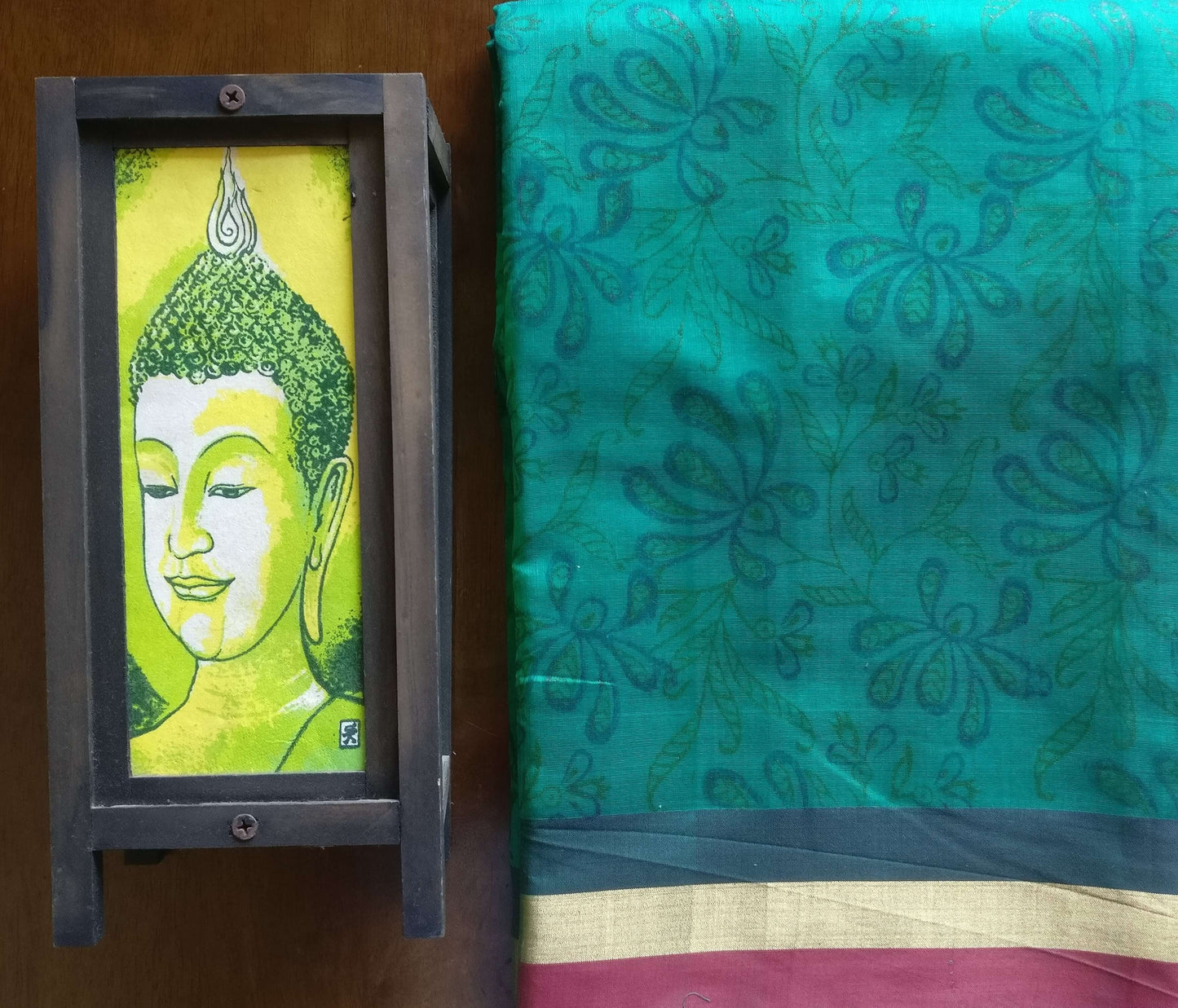 green maheshwari cotton silk