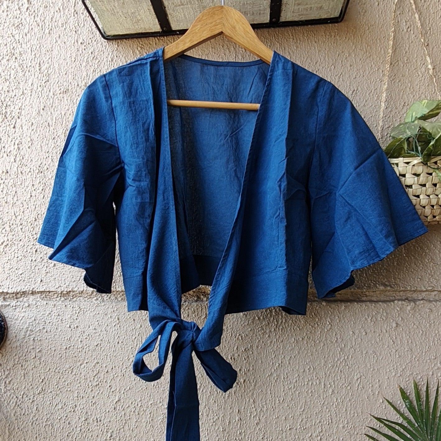 Indigo cotton readymade blouse