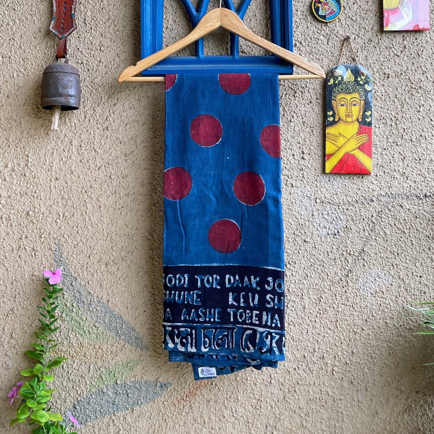 Ekla Cholo indigo-polka large