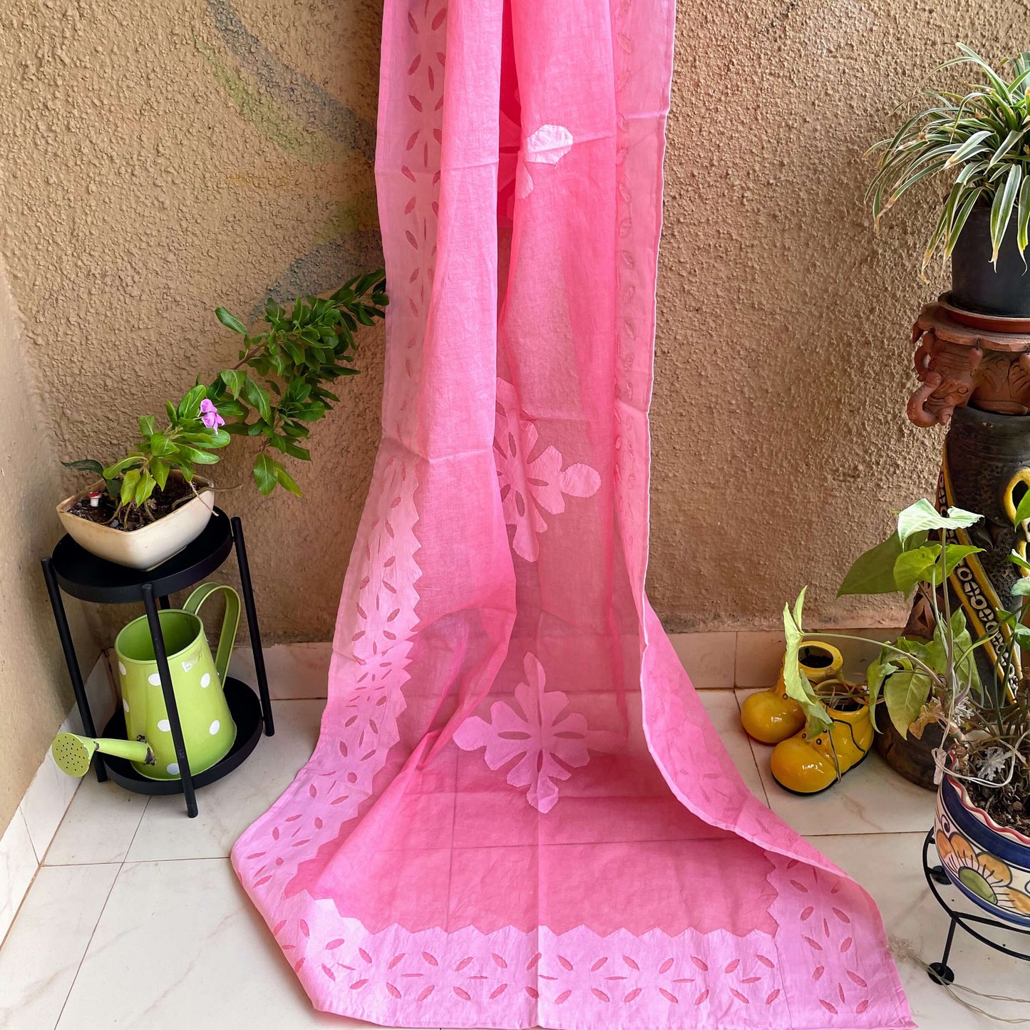 Baby Pink Applique Dupatta