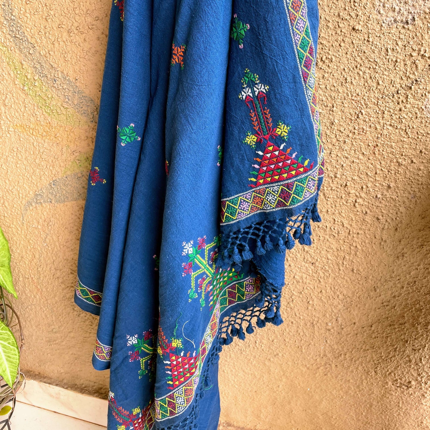 Soof Embroidery Kala cotton saree in indigo