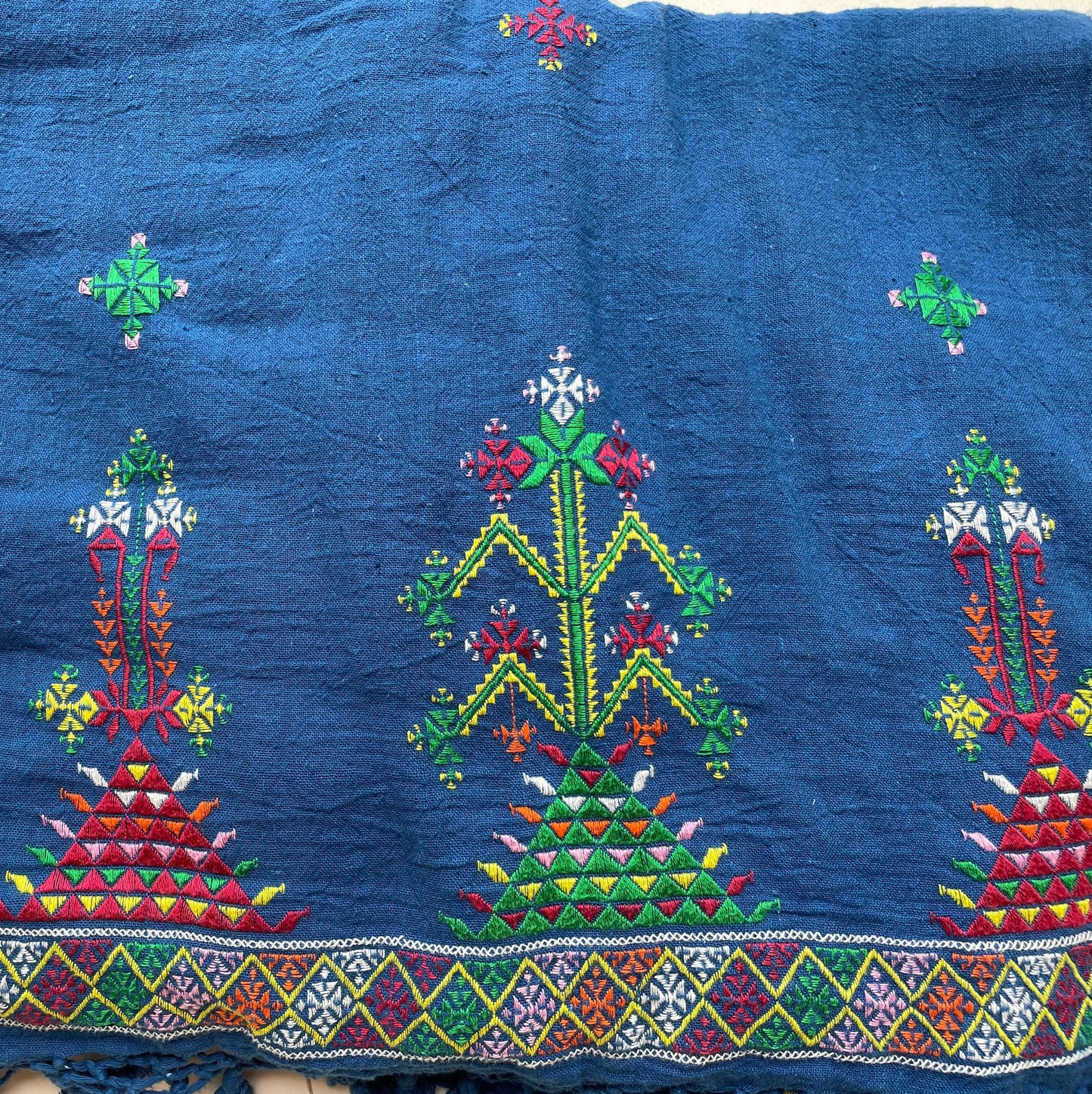 Pre book -Soof Embroidery Kala cotton saree in indigo