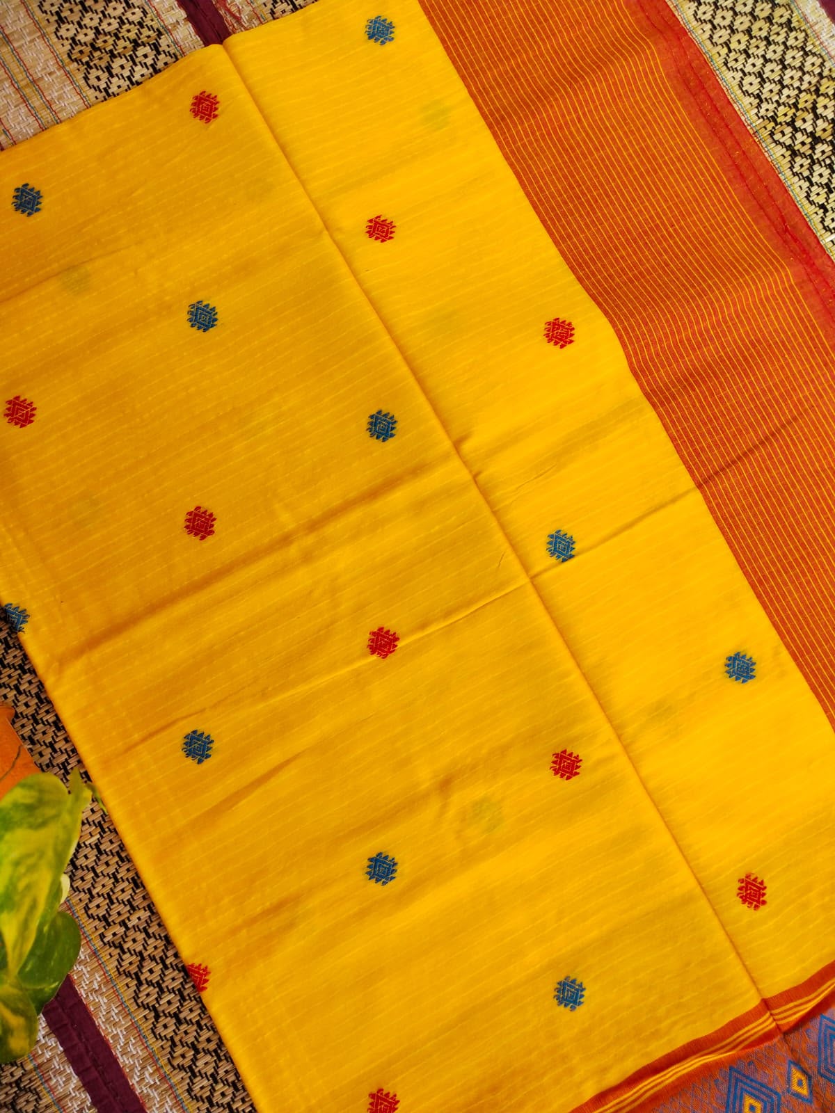 Kasundi- Cotton Tangail Saree I Handloom
