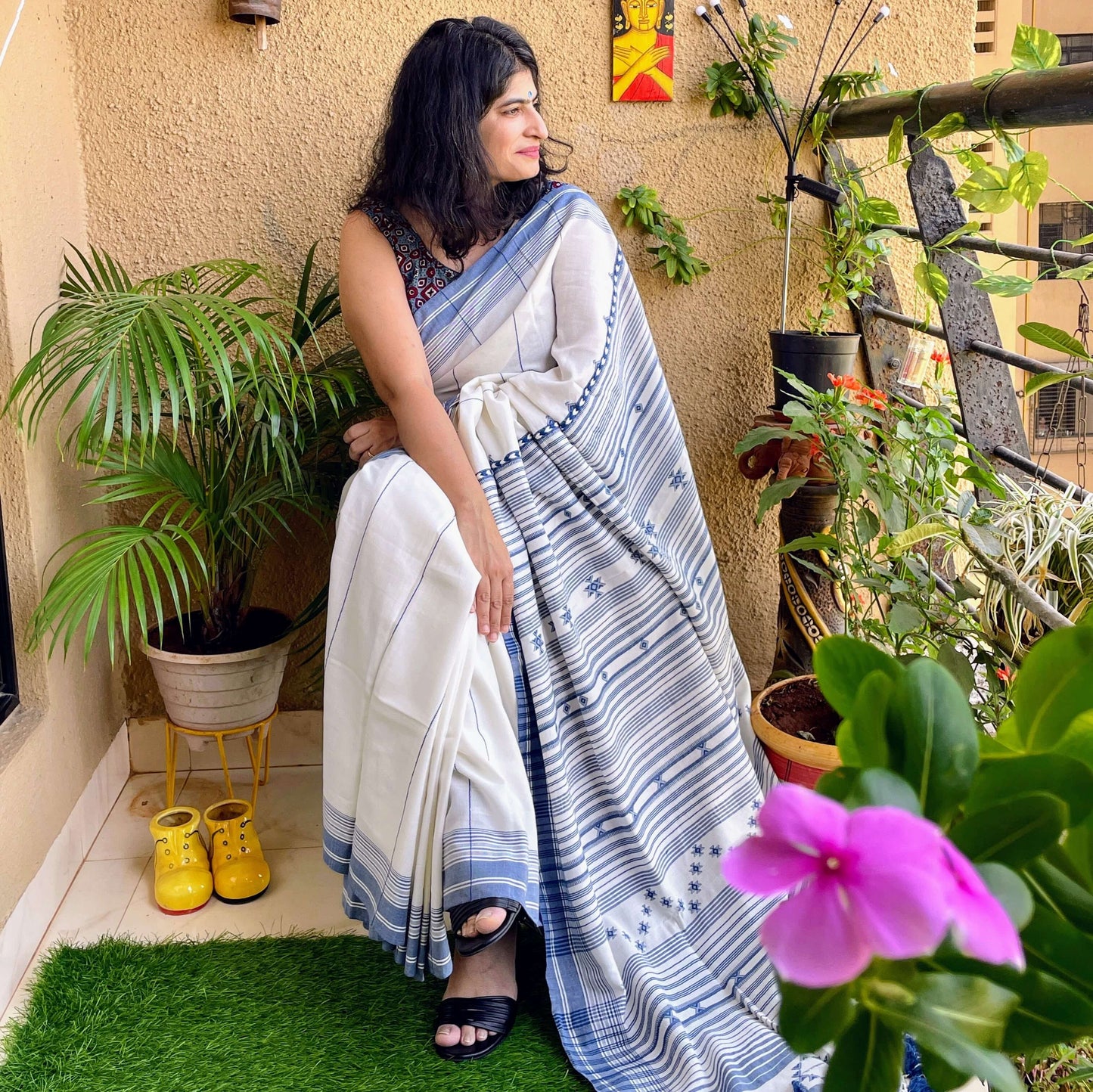 bhujodi-cotton saree from kutch