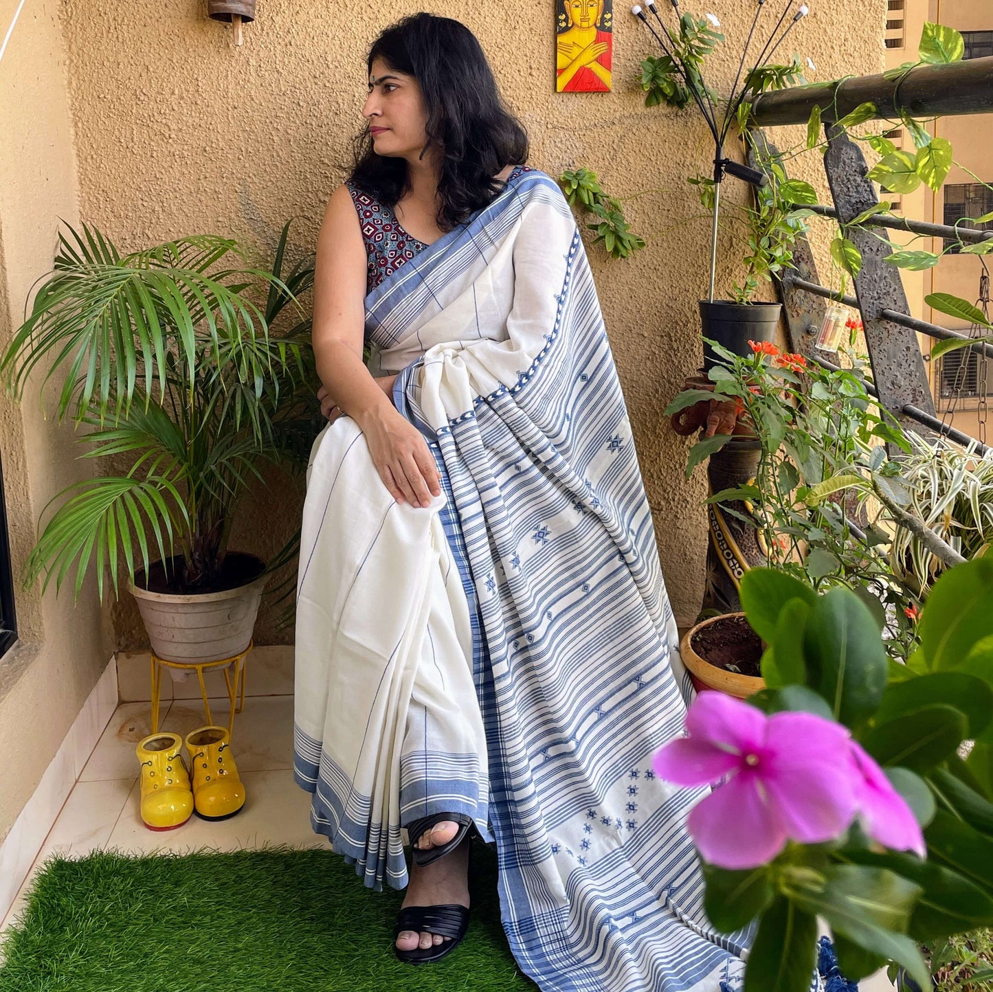 bhujodi-cotton saree from kutch