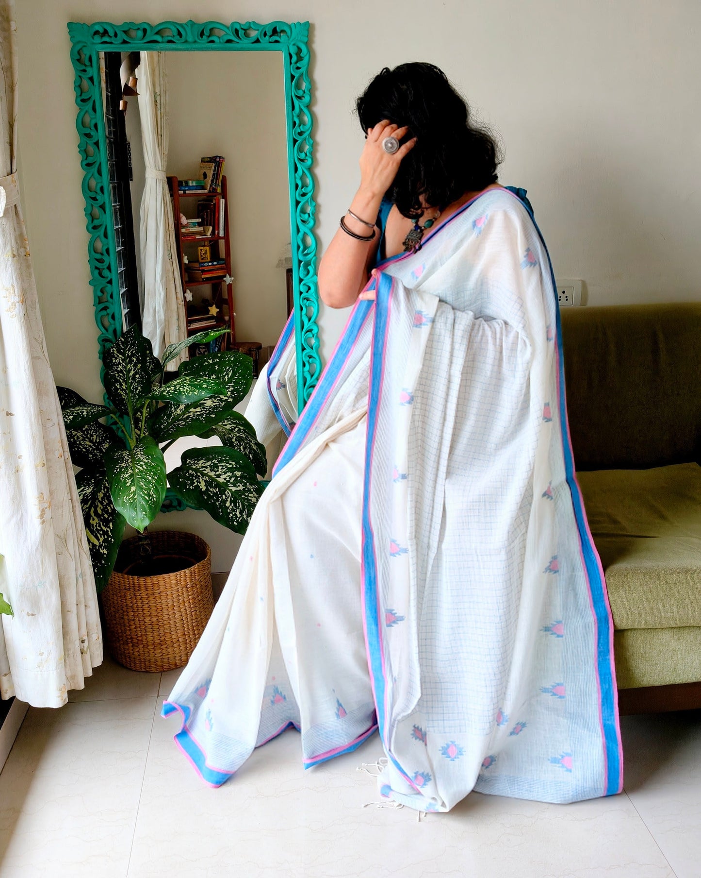 White Jamdani Saree