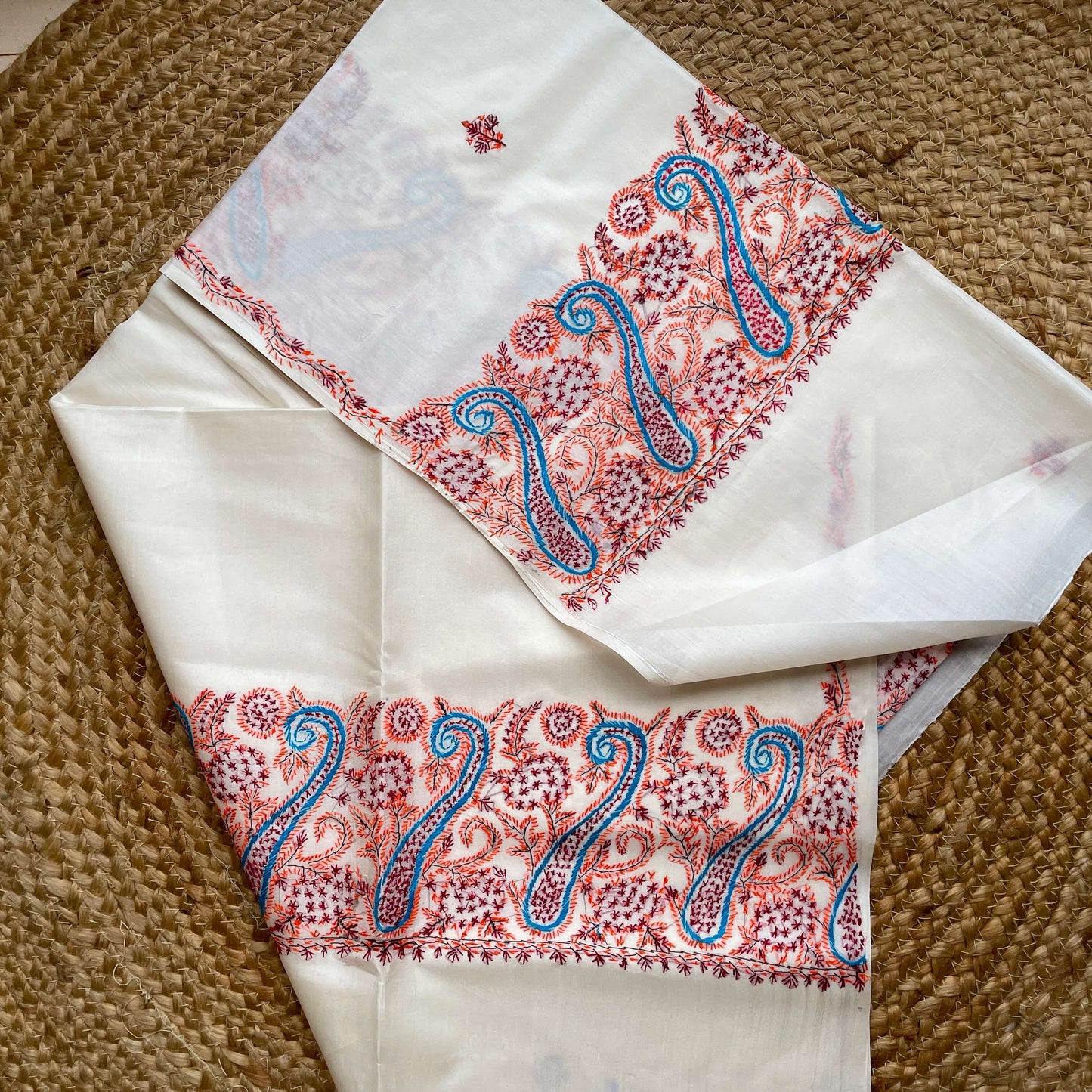 White Silk Sozni with blouse