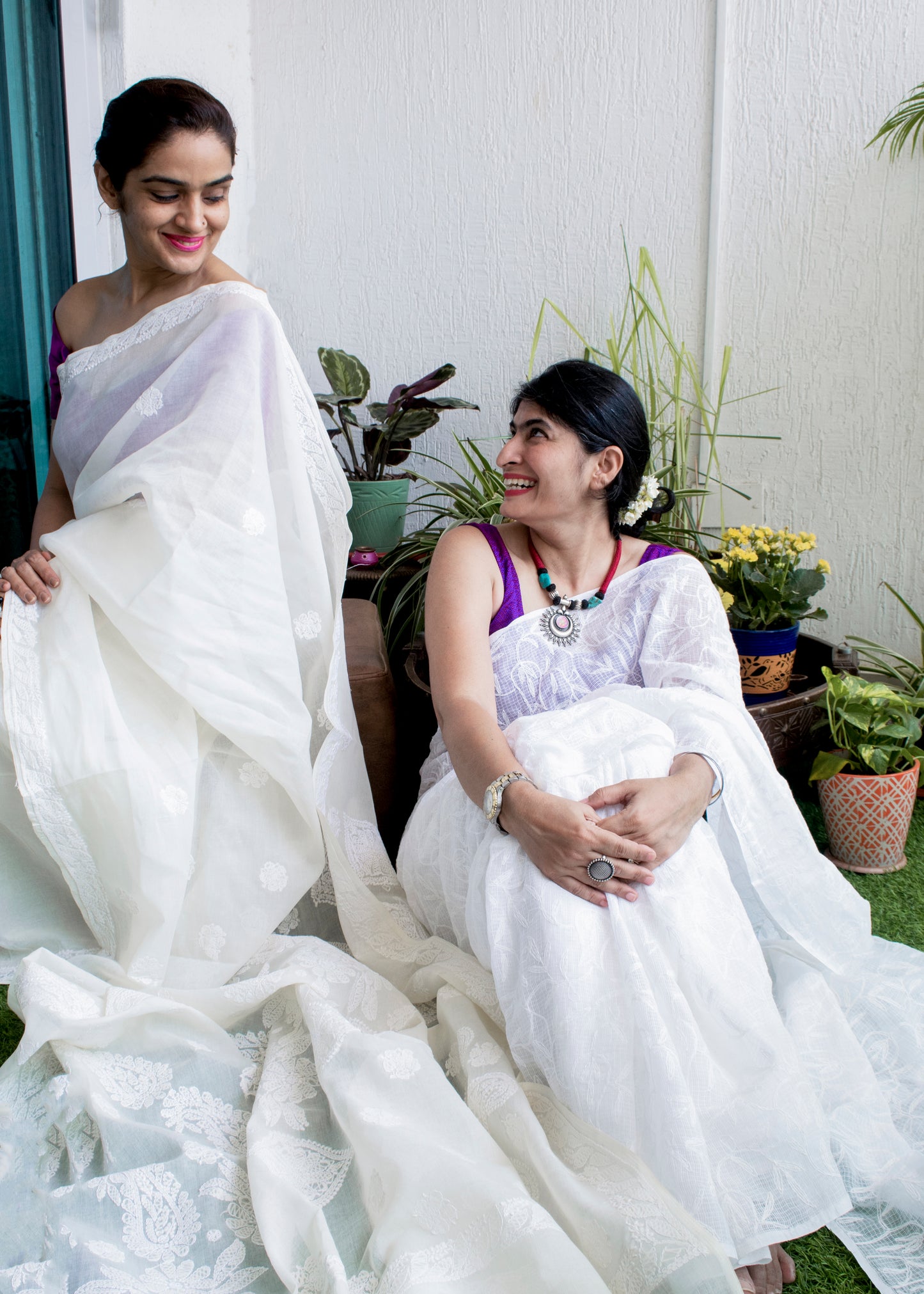 Off white chikankari cotton