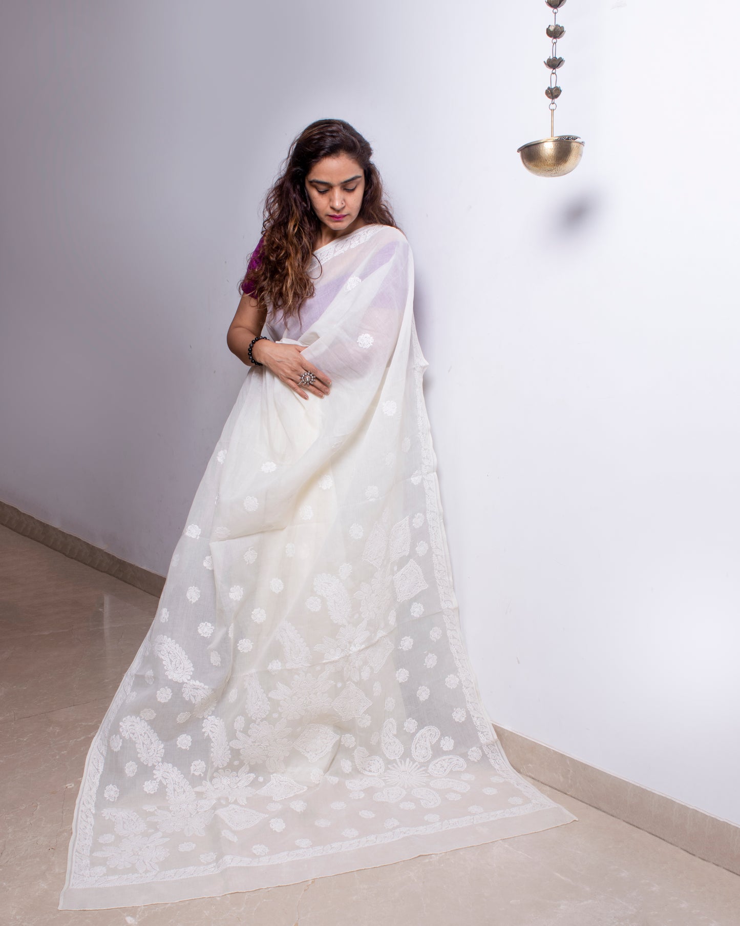 Off white chikankari cotton