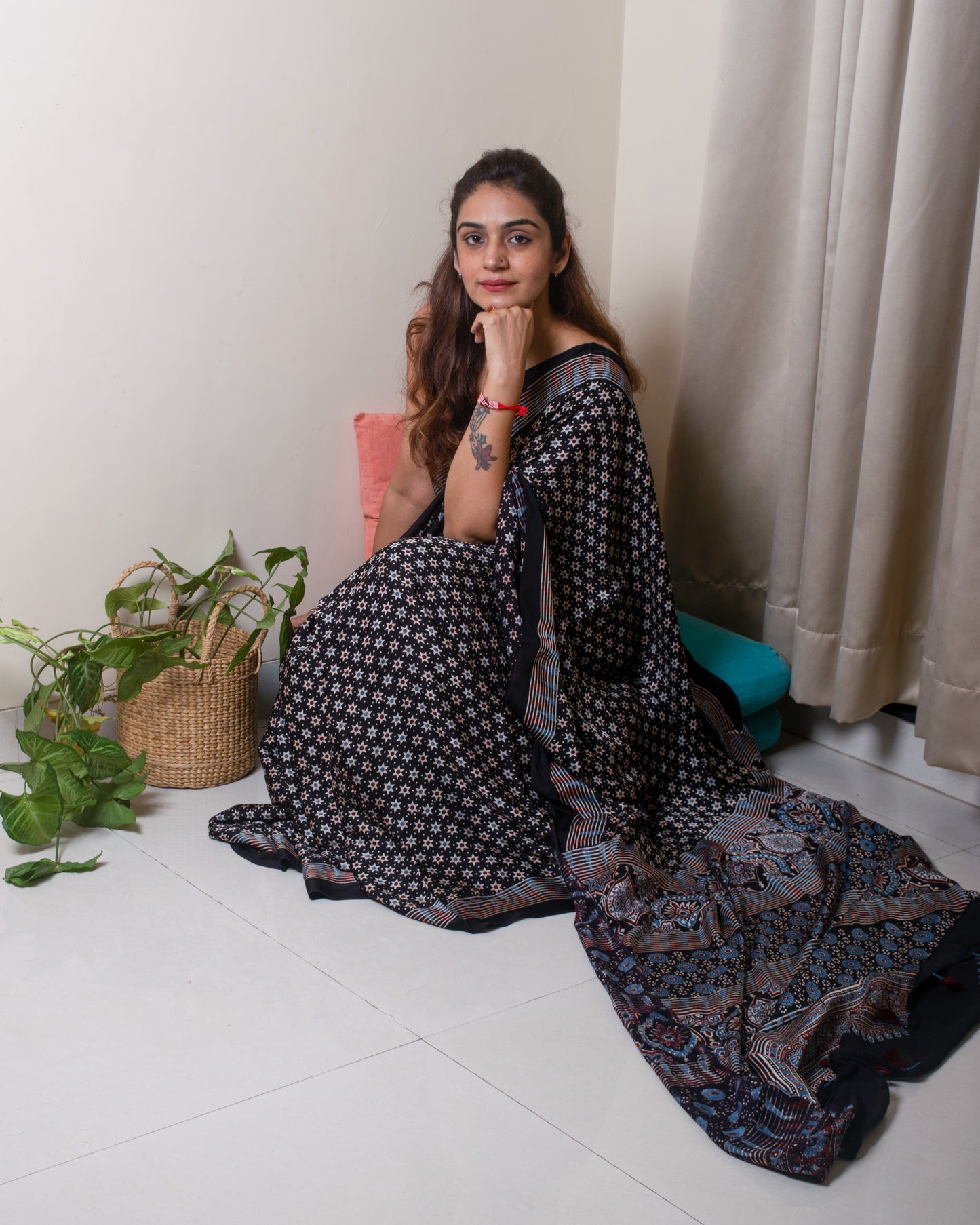 Black star Silk Ajrakh