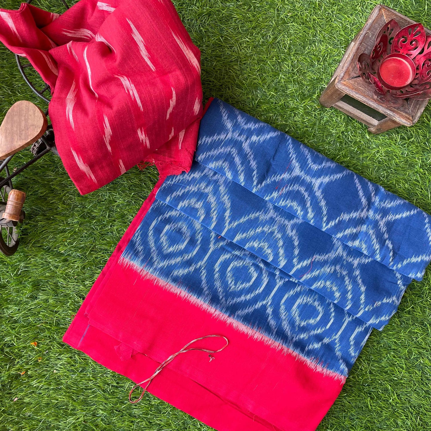 Blue Pochampally Ikkat cotton Saree