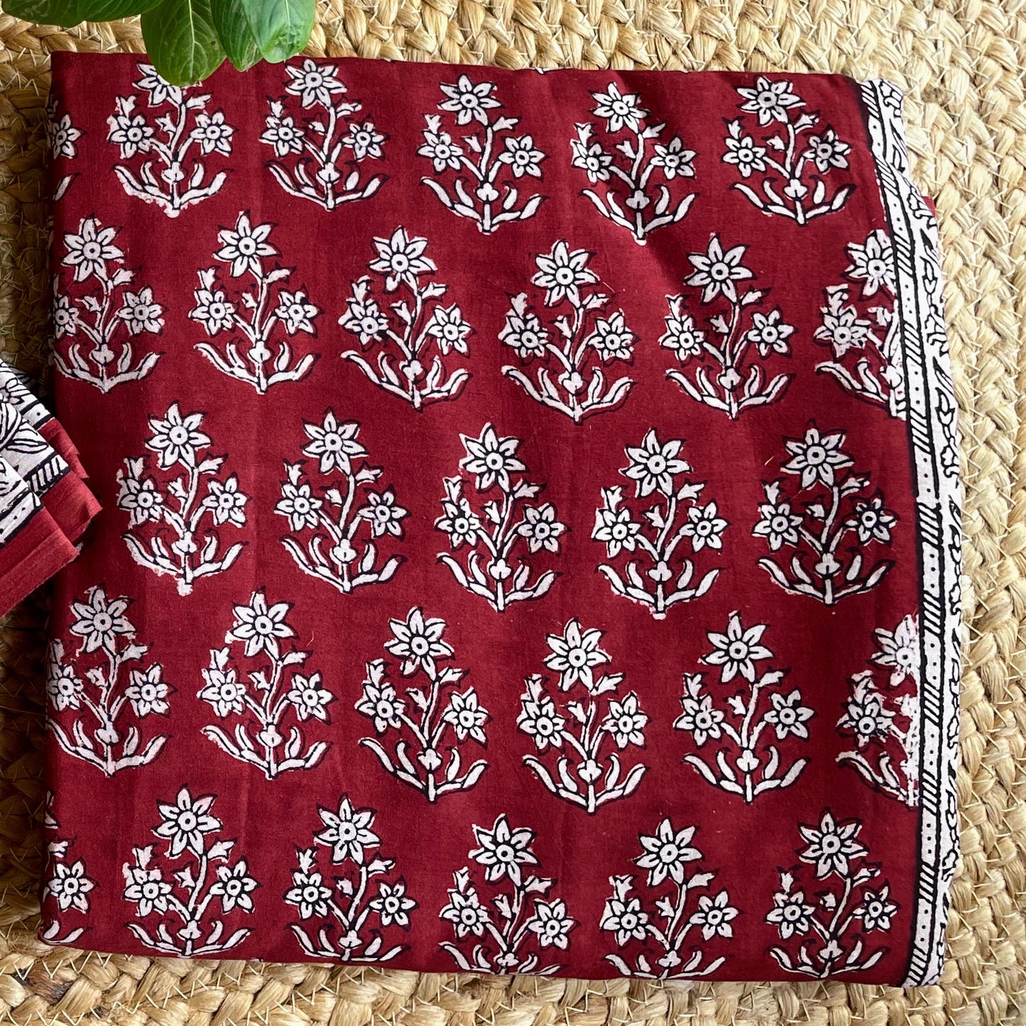 Maroon floral Bagh Print Saree