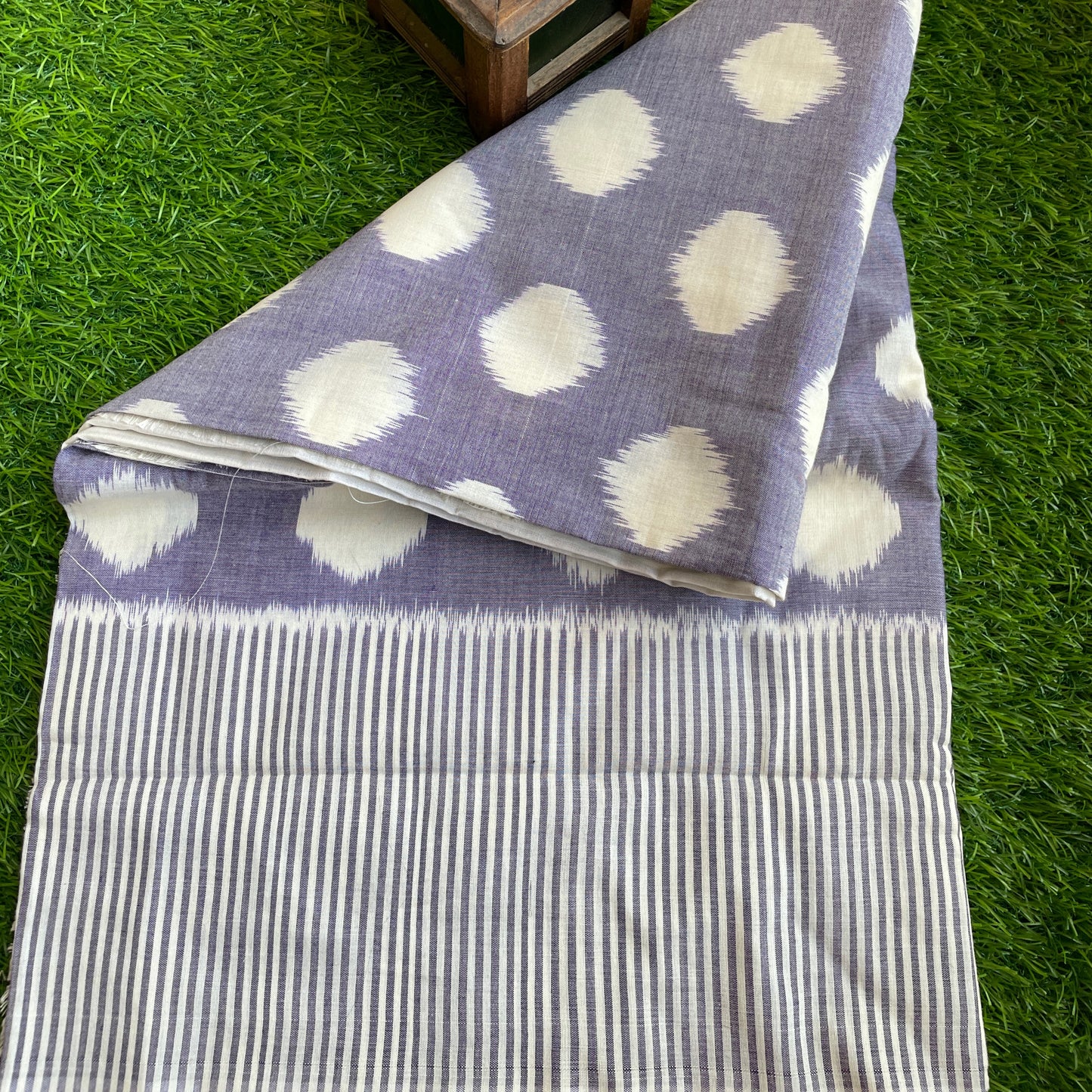 Purple Polka Pochampally cotton