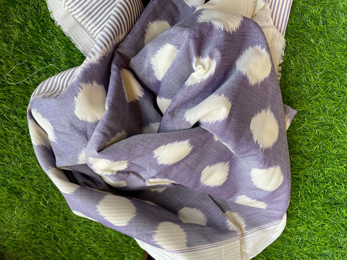 Purple Polka Pochampally cotton